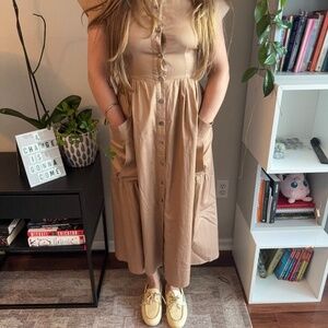 Midi Dress, Brown, Bottom up